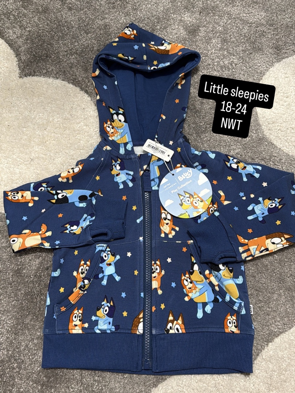 Bamboo Bluey Hoodie for Toddlers - Navy Blue